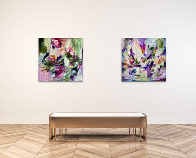 Large Abstract Floral on Canvas - Floral Fantasy