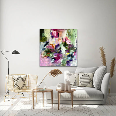 Large Abstract Floral on Canvas - Floral Passion