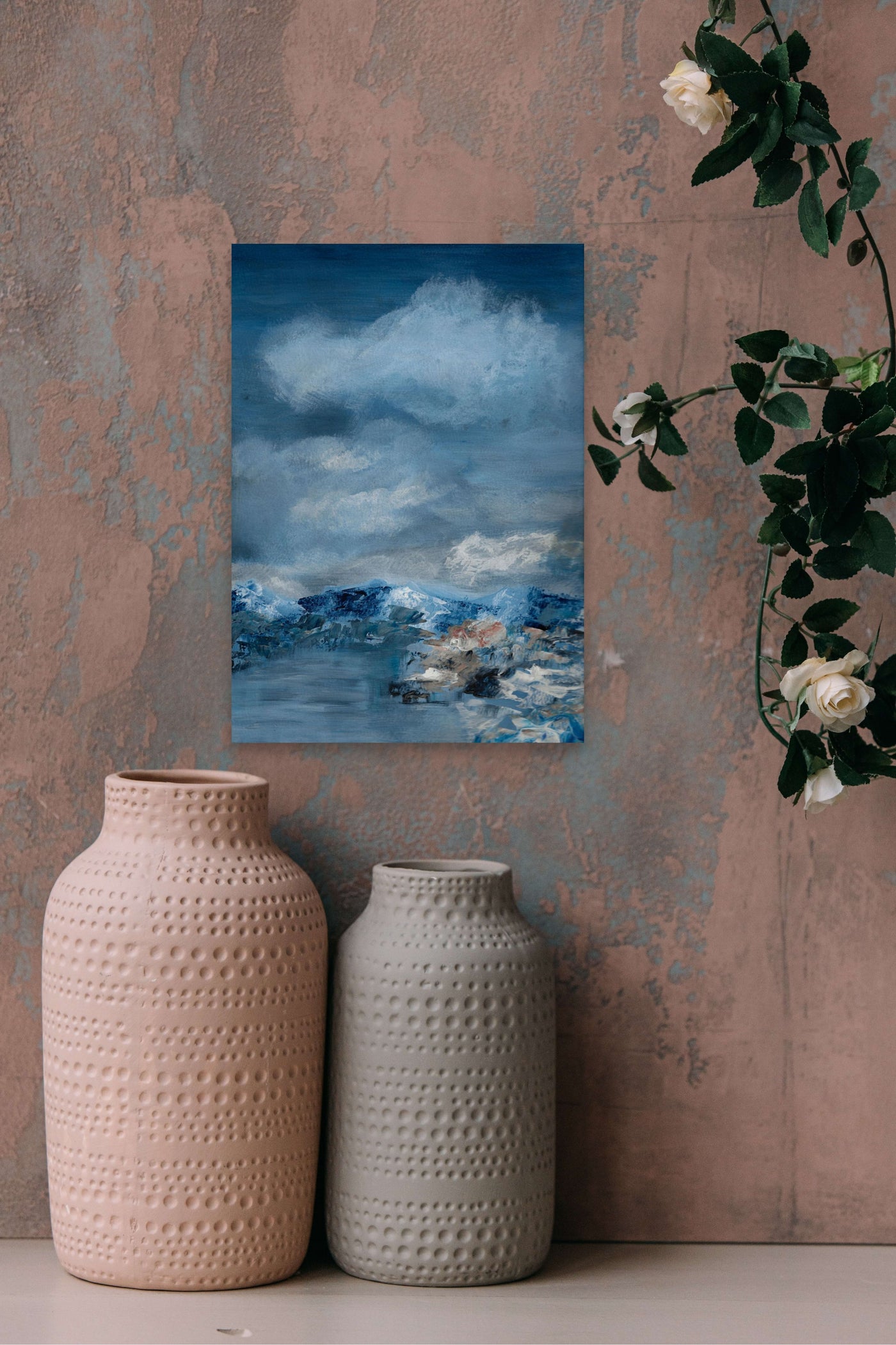 Bluescape Serenity Abstract Skies and Mountains - Fine Art Print