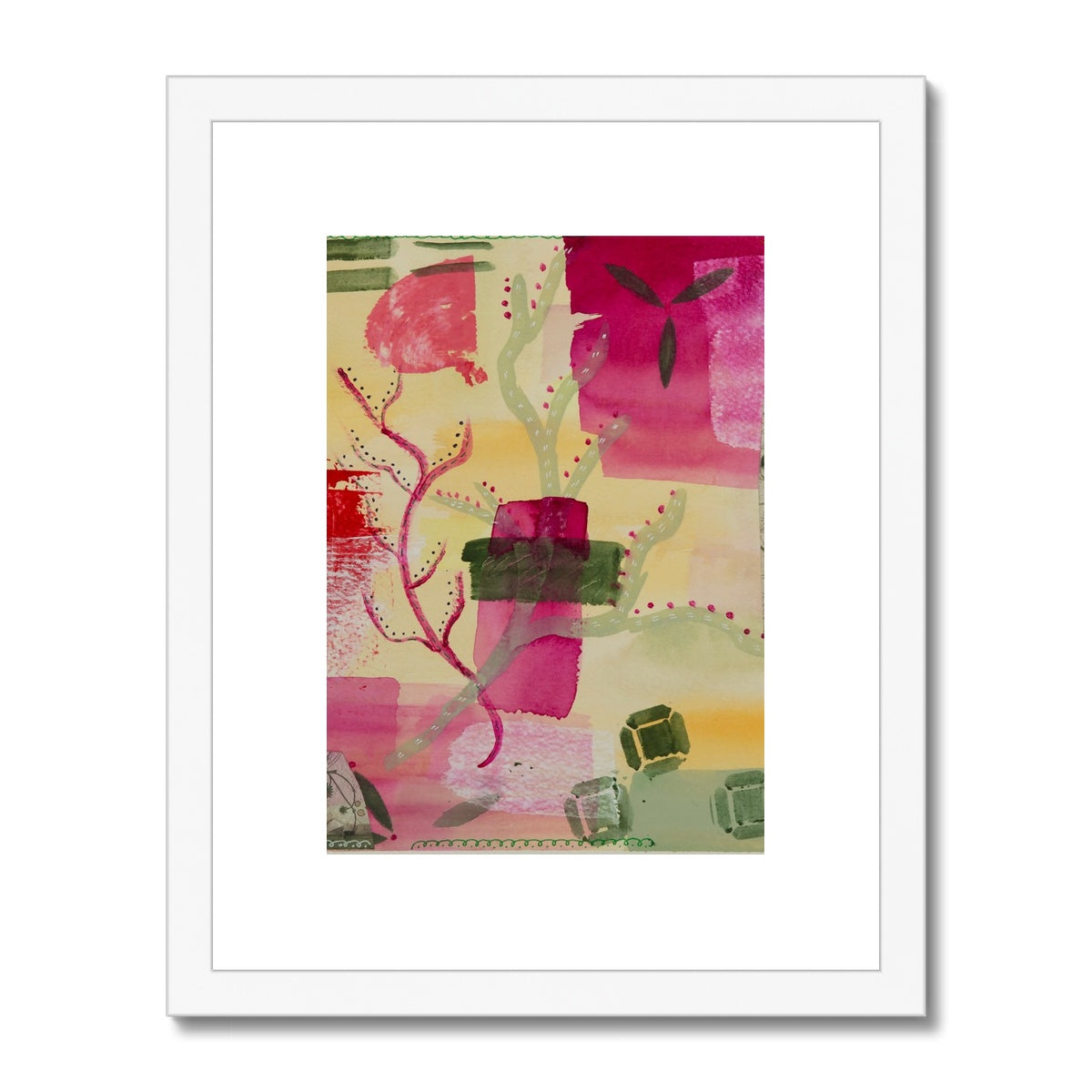 Abstract In Green - Framed and Mounted Print