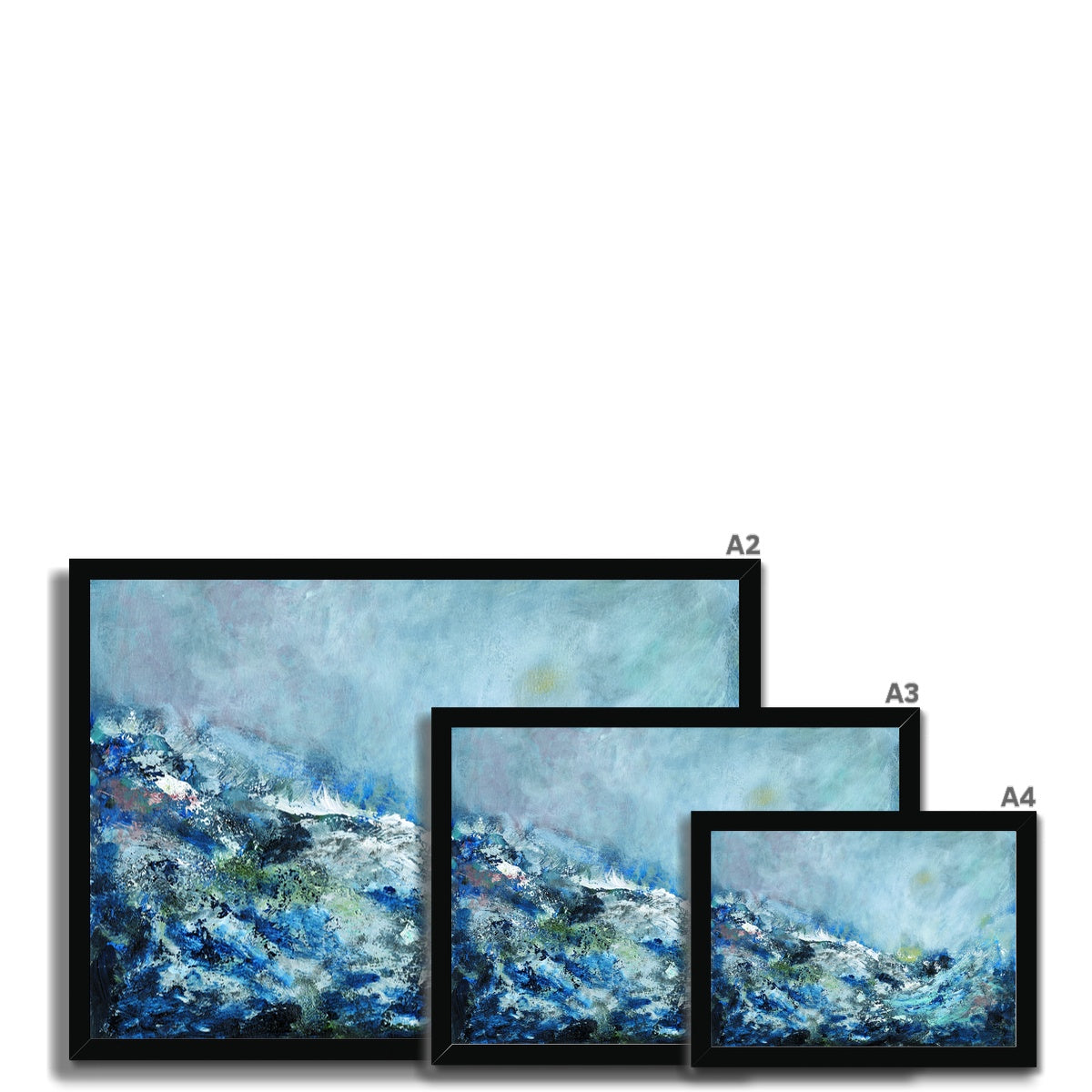 Wild Seas abstract seascape painting - Framed Print